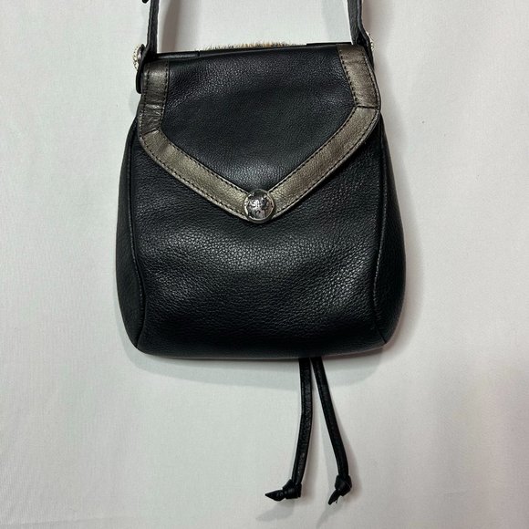 Brighton Fashionta Collection Chic Calf Hair Black Leather Cross‎ Body - Picture 4 of 6